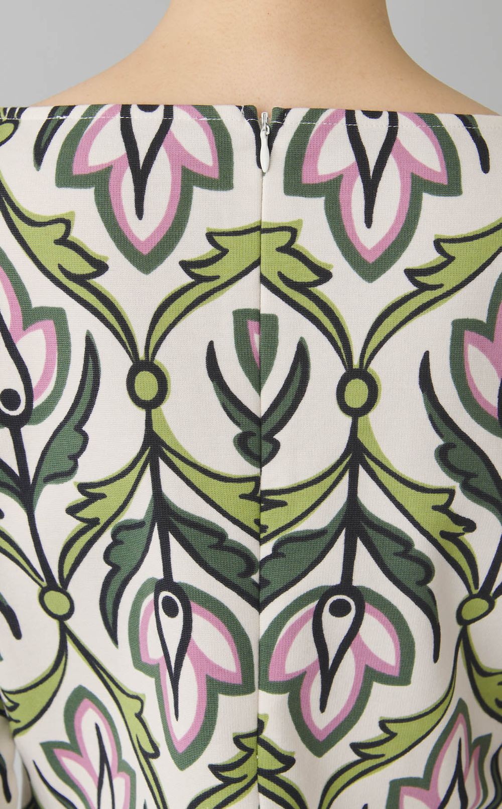 プリントボートネックワンピース