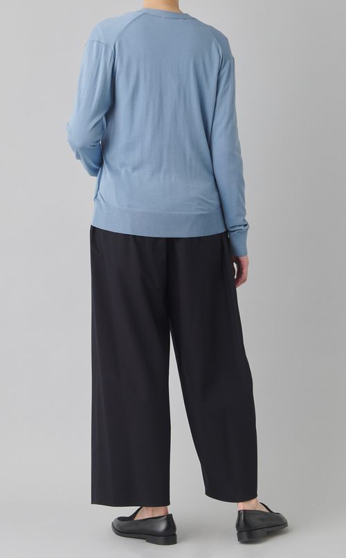 ウール混Vネックカーディガン