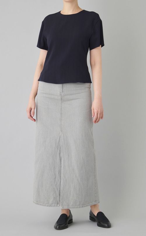 トリアセテートハーフスリーブブラウス