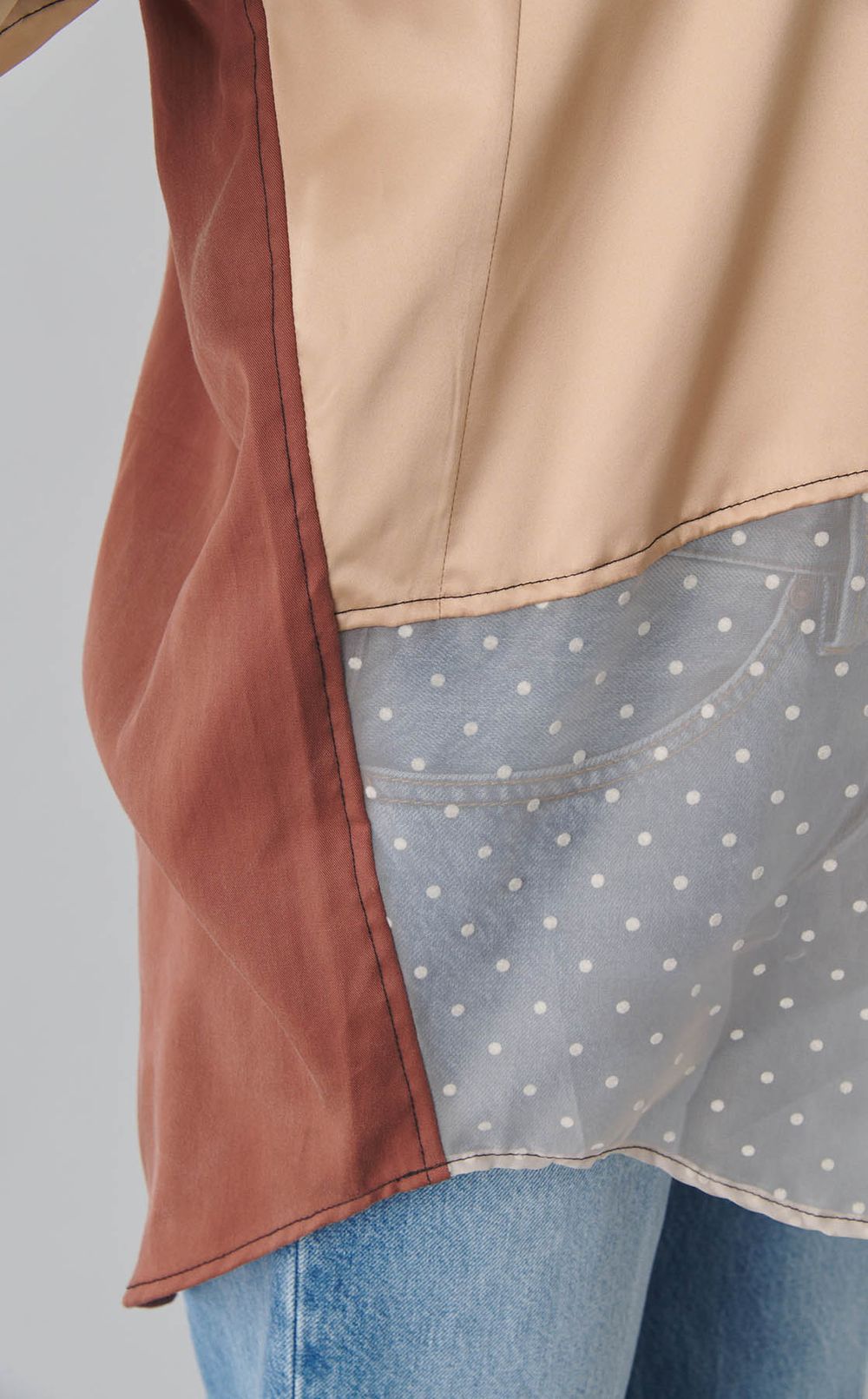 【reADdress】パッチワークロングスリーブシャツ