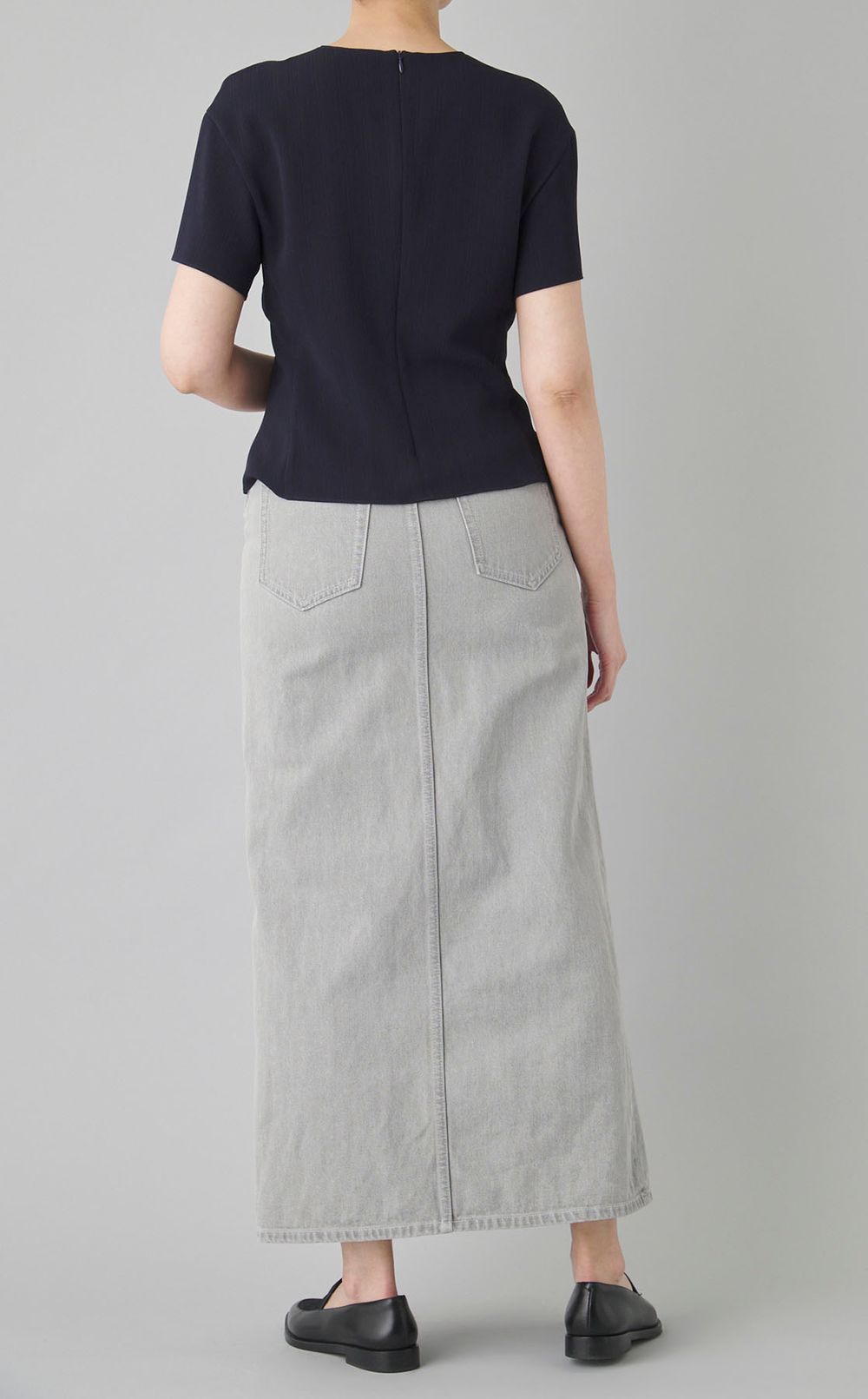 トリアセテートハーフスリーブブラウス