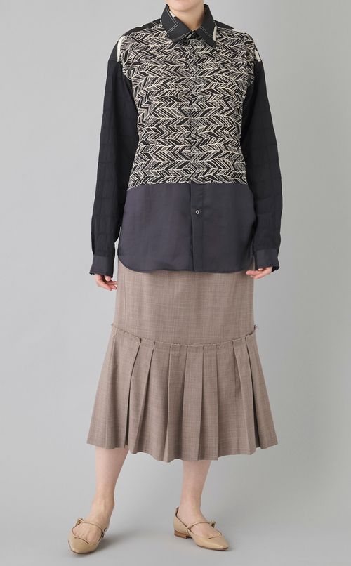 【reADdress】パッチワークロングスリーブシャツ