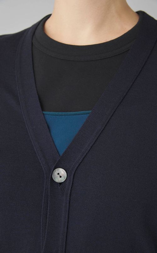 ウール混Vネックカーディガン