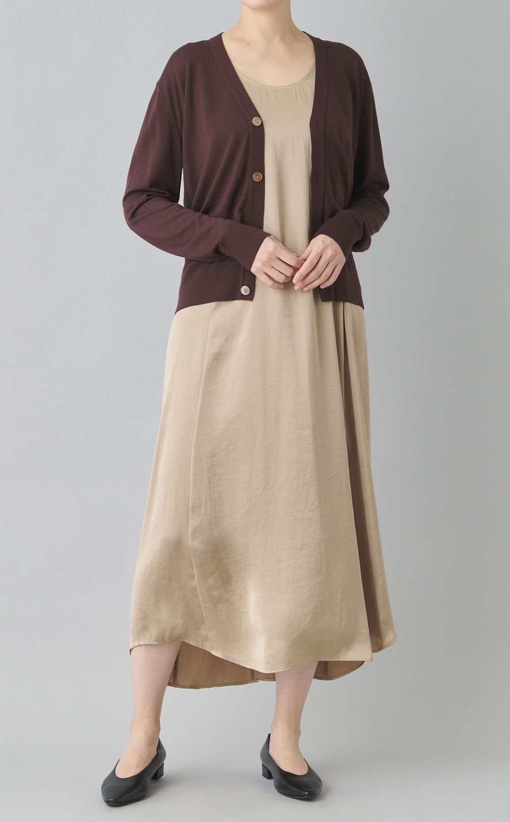 クラッシュサテンワンピース