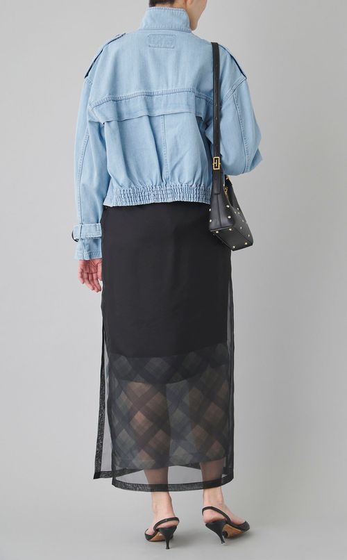 ライトデニムスタンドジップブルゾン