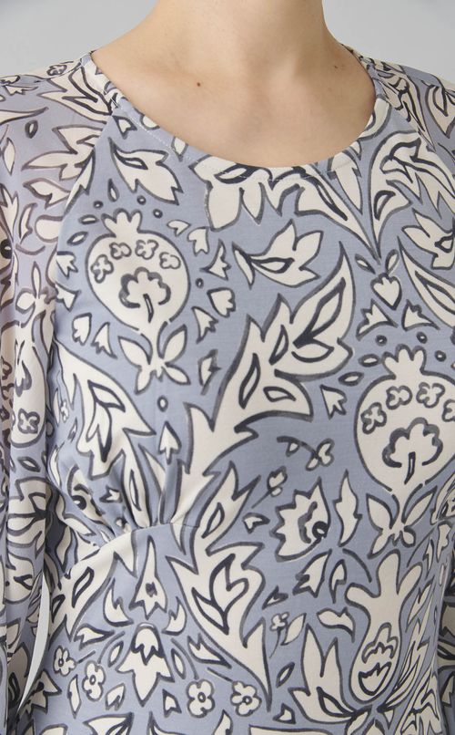 ギャザースリーブプリントワンピース