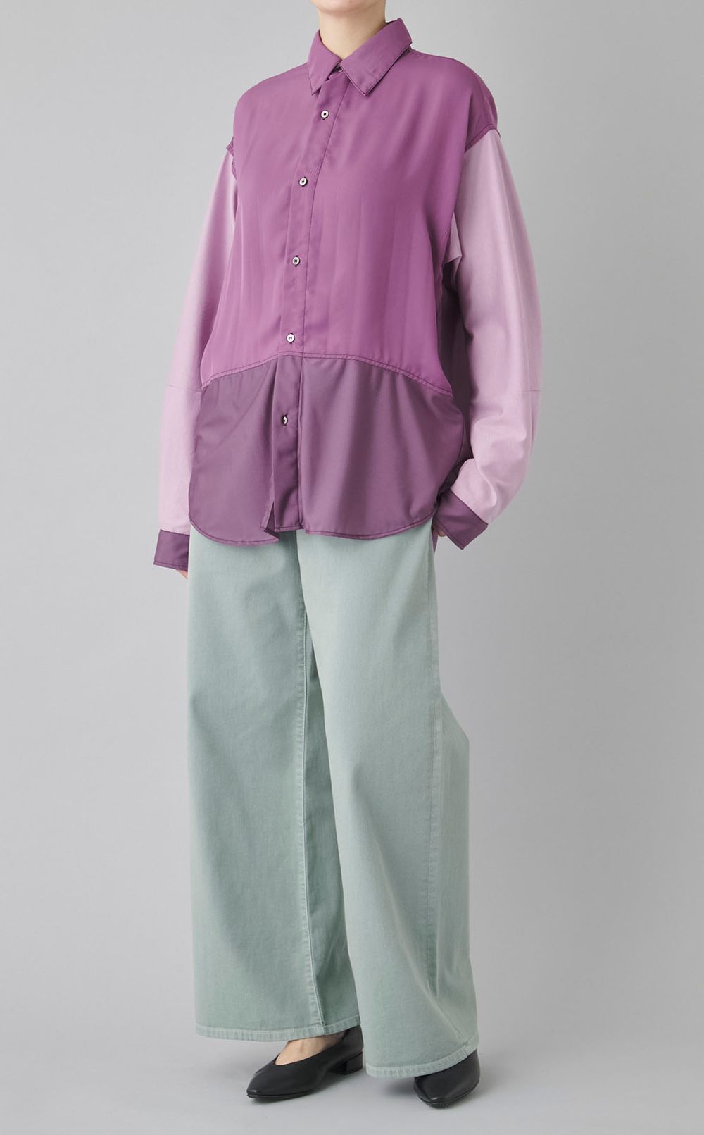 【reADdress】パッチワークロングスリーブシャツ