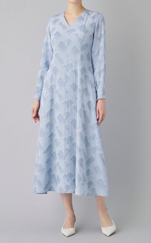 カットジャガードロングワンピース