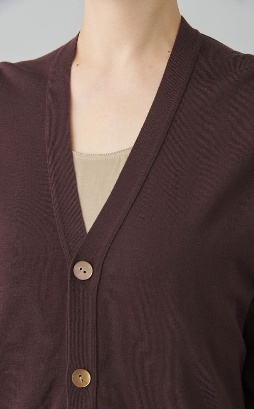 ウール混Vネックカーディガン