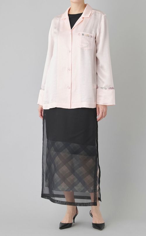 シュガープリントシアーロングスカート