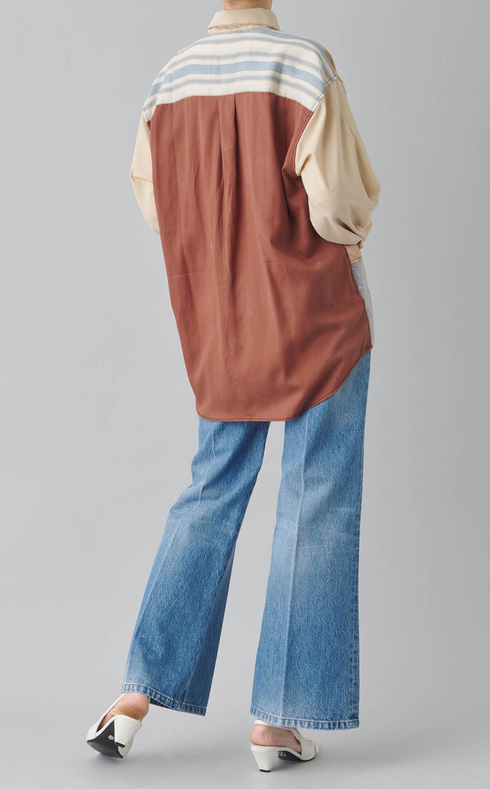 【reADdress】パッチワークロングスリーブシャツ