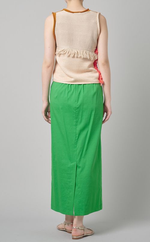 カラーブロックフリンジニットベスト