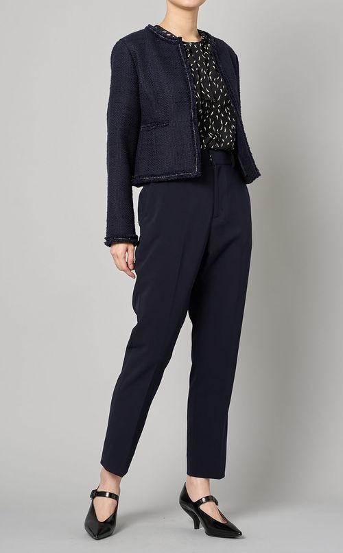 プリントボウタイブラウス