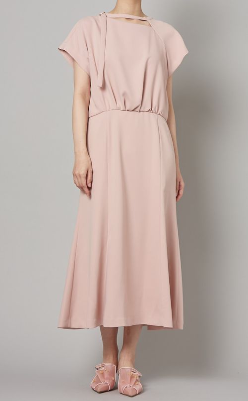 パウダリークロスハーフスリーブドレス