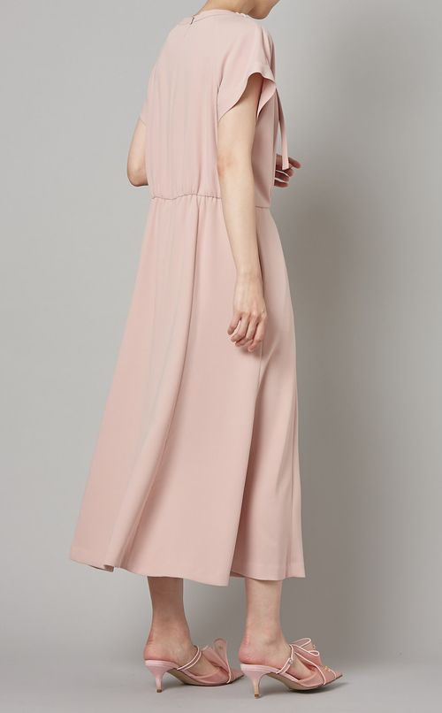 パウダリークロスハーフスリーブドレス