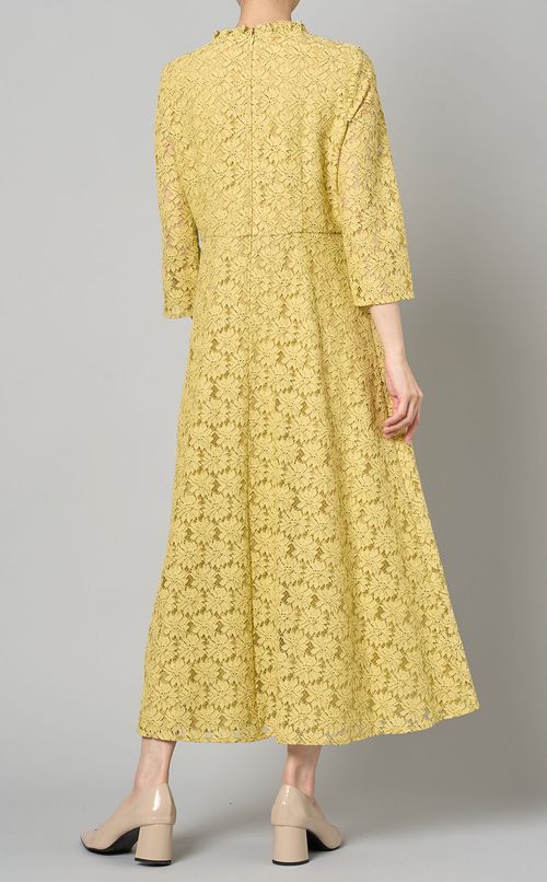 配色レースワンピース