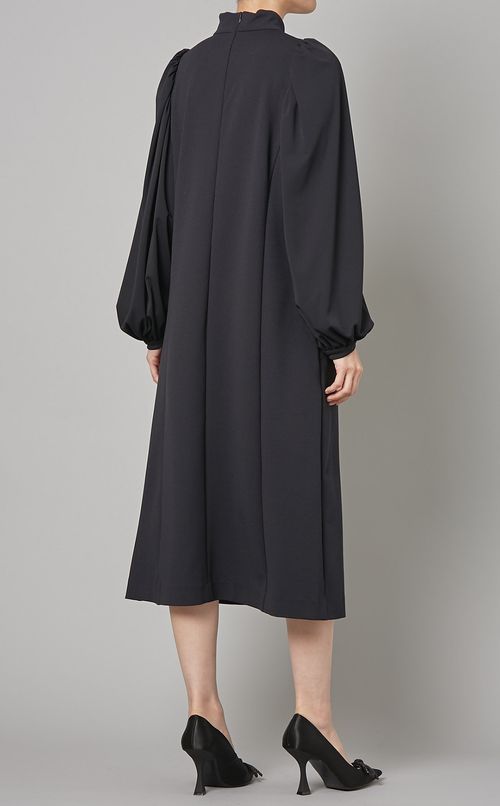 ジャージークロスギャザースリーブドレス