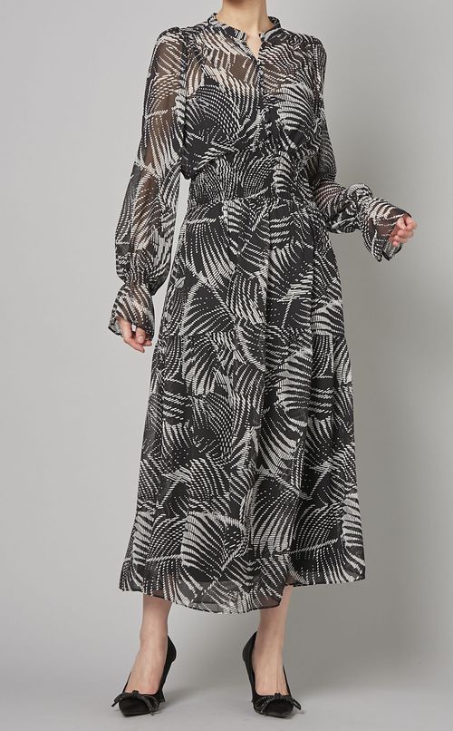 プリントシャーリングワンピース