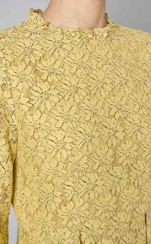 配色レースワンピース