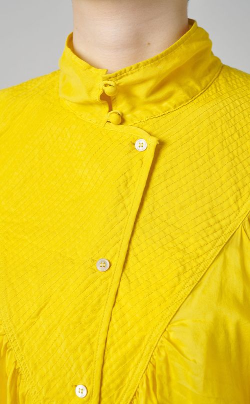 コットンシルクギャザーブラウス