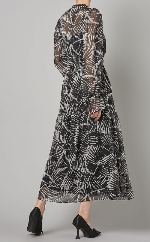 プリントシャーリングワンピース