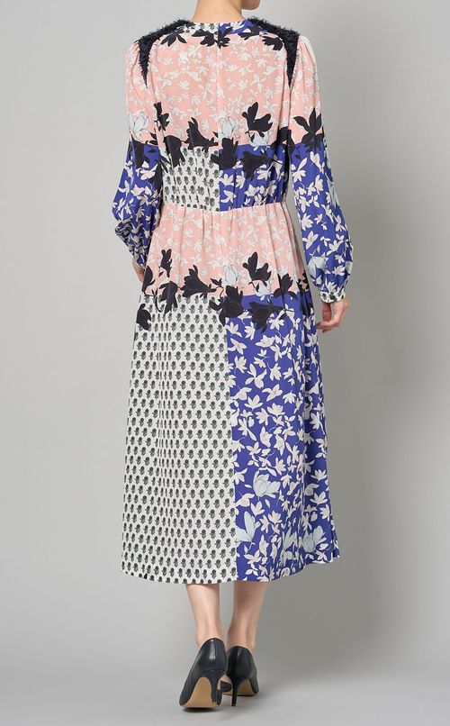 コラージュパネルプリントワンピース