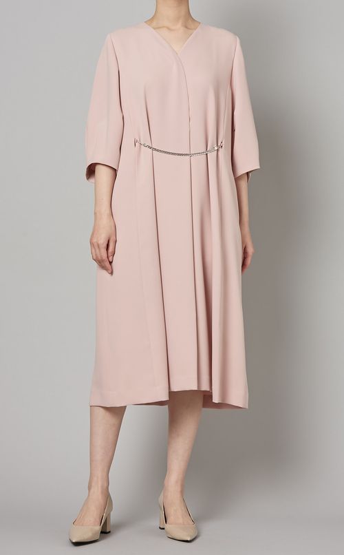 パウダリークロスVネックワンピース