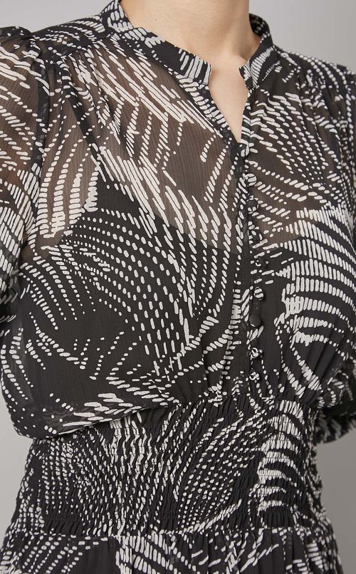 プリントシャーリングワンピース