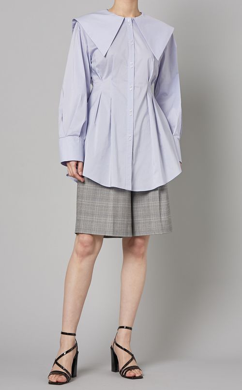 ビッグカラーロングブラウス