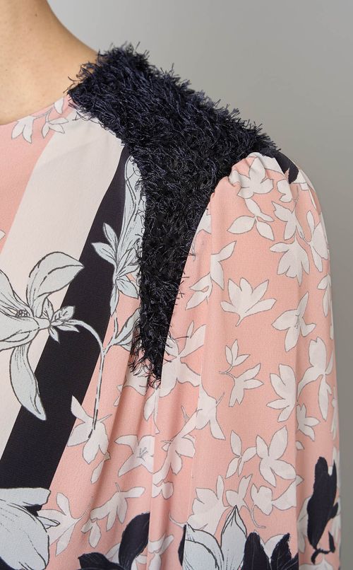 コラージュパネルプリントワンピース