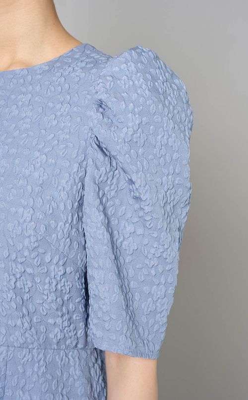 ジャカードギャザースリーブワンピース