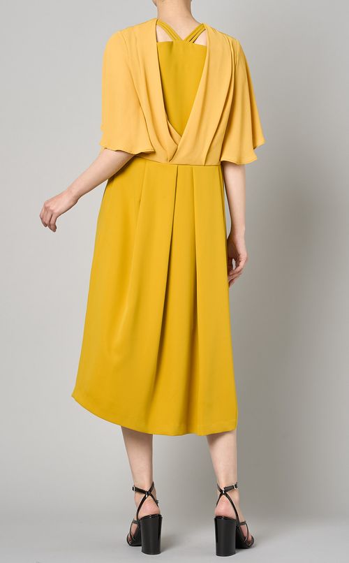 ドレープクロスフレアスリーブワンピース