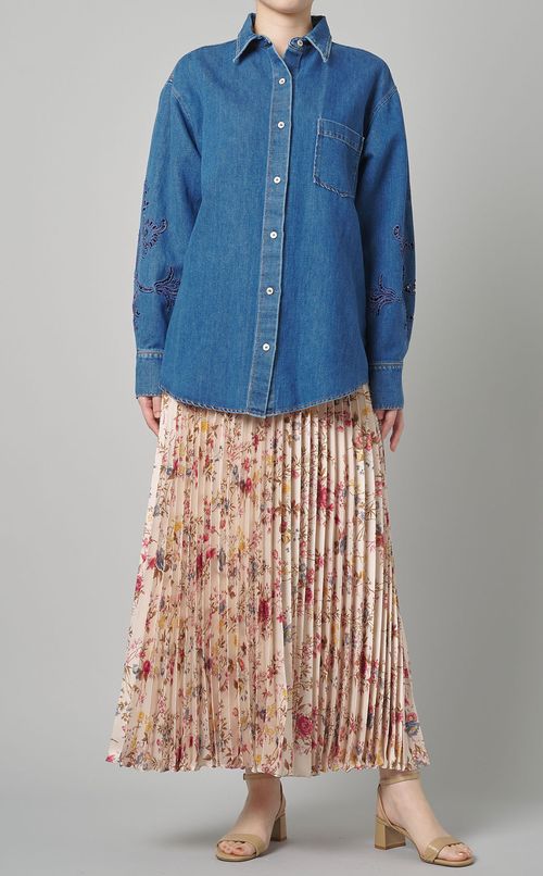 ミニフラワープリントプリーツスカート