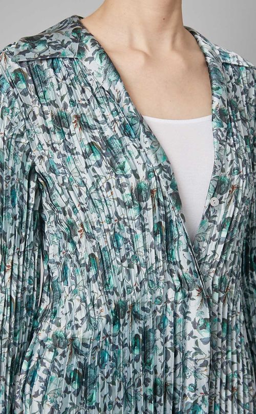 フラワープリントプリーツブラウス