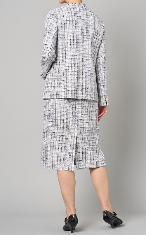 ミックスツイードノーカラージャケット