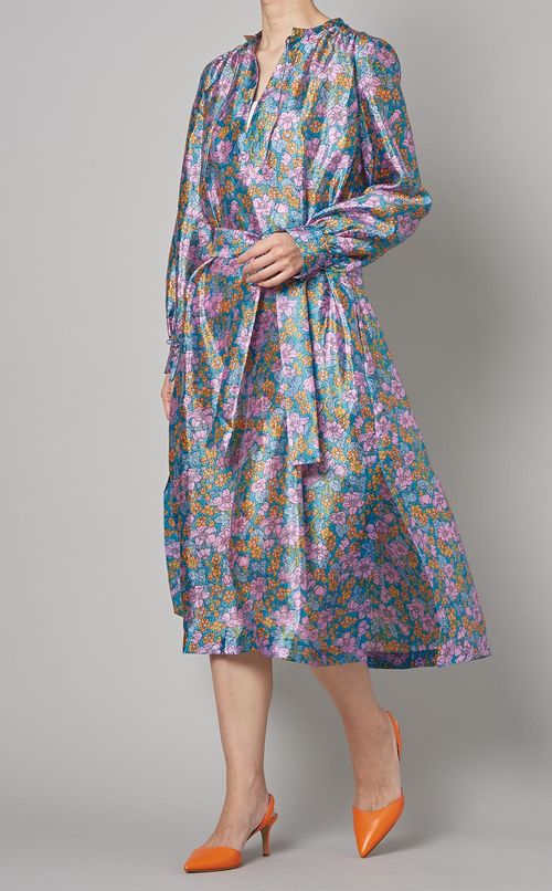 シャイニークレーププリントワンピース