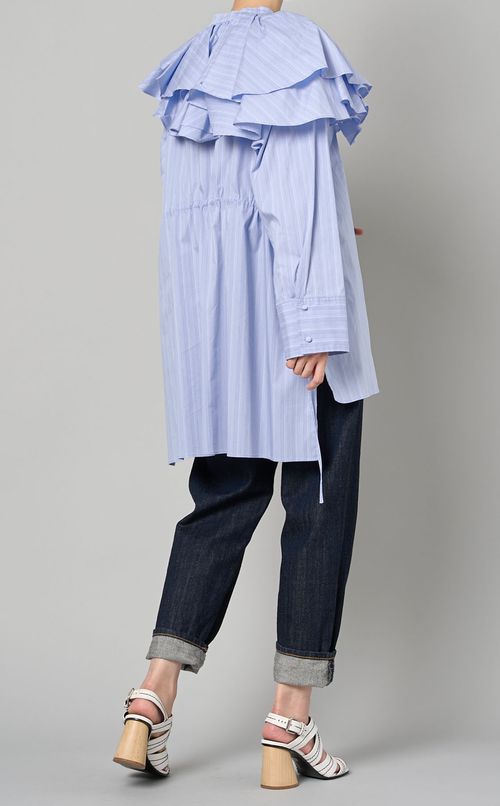 アシンメトリーフリルカラーシャツ