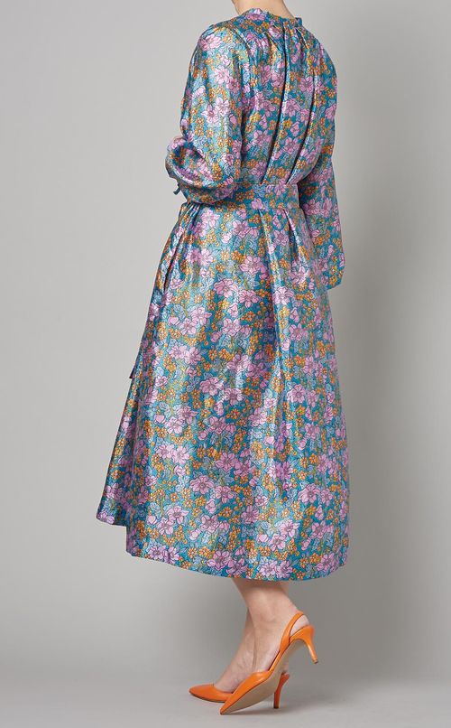 シャイニークレーププリントワンピース