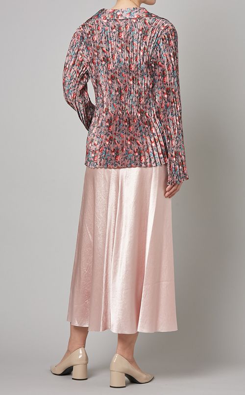 フラワープリントプリーツブラウス