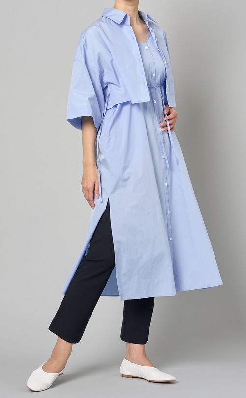 レイヤードシャツワンピース