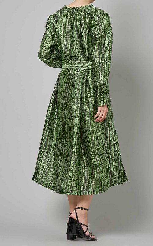 シャイニークレーププリントワンピース