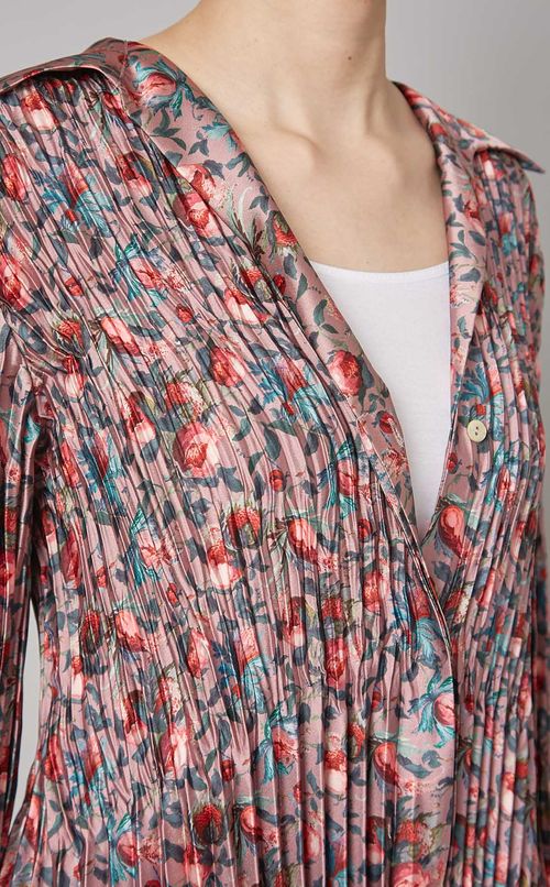 フラワープリントプリーツブラウス