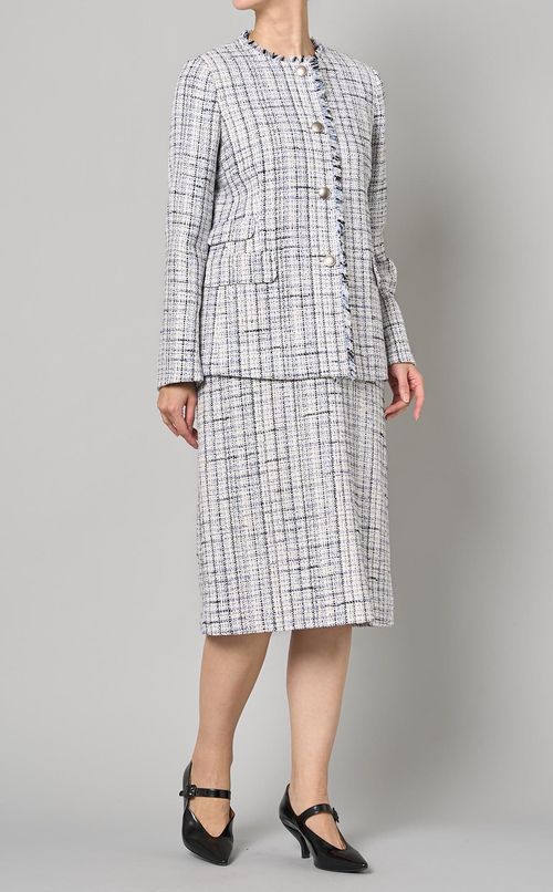 ミックスツイードノースリーブワンピース