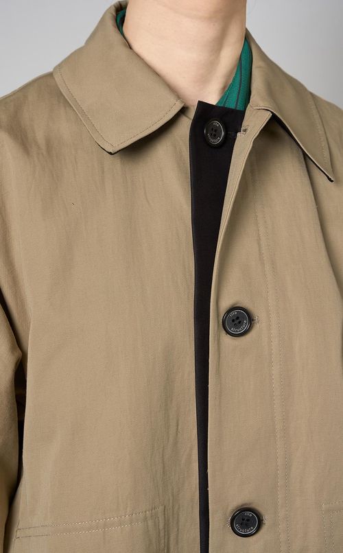 コットンヘンプステンカラーコート