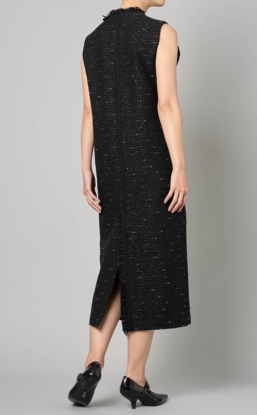 ツイードVネックIラインワンピース