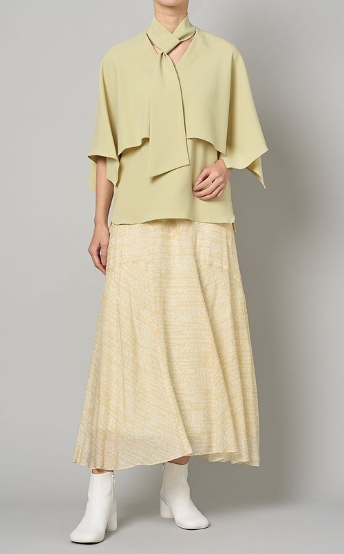 ロゴプリントドレープスカート