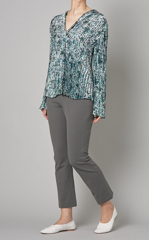 フラワープリントプリーツブラウス