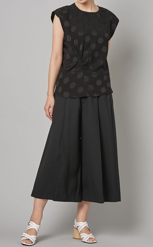 ウールクロップドワイドパンツ