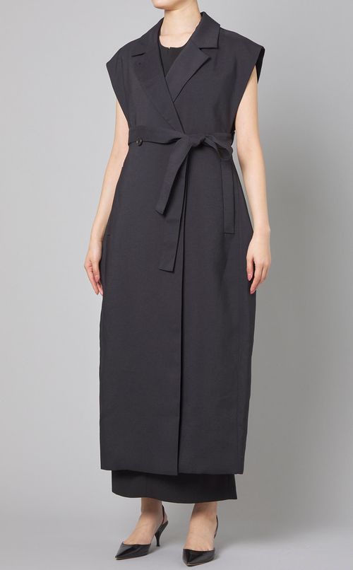 ベルト付ダブルブレステッドジレ