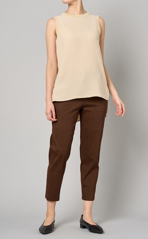 スリーブレスクルーネックブラウス